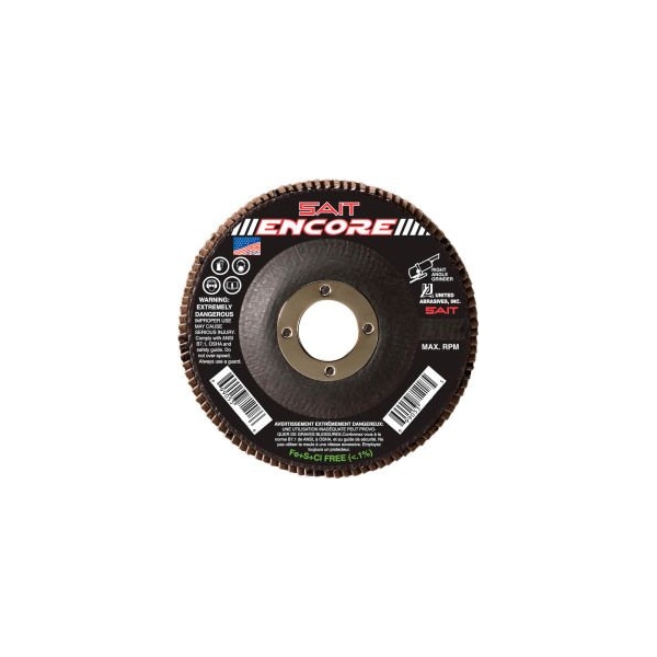 United Abrasives/Sait United Abrasives - Sait Encore Flap Disc T27 Encore 4-1/2x 7/8 40 Grit Zirconium, PK10 71206 - main